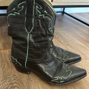 THE OLD GRINGO black and turquoise cowgirl boots size 9